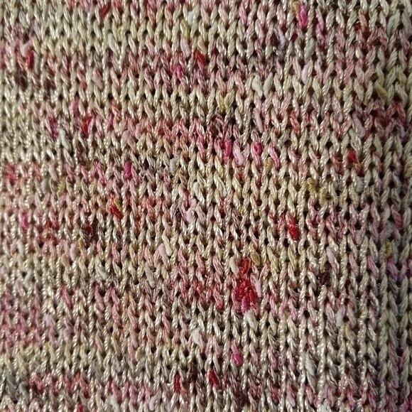 sigrid olsen top knit sleeveless sweater shirt 1x 2x 16 18 beige tan marled - Picture 4 of 5